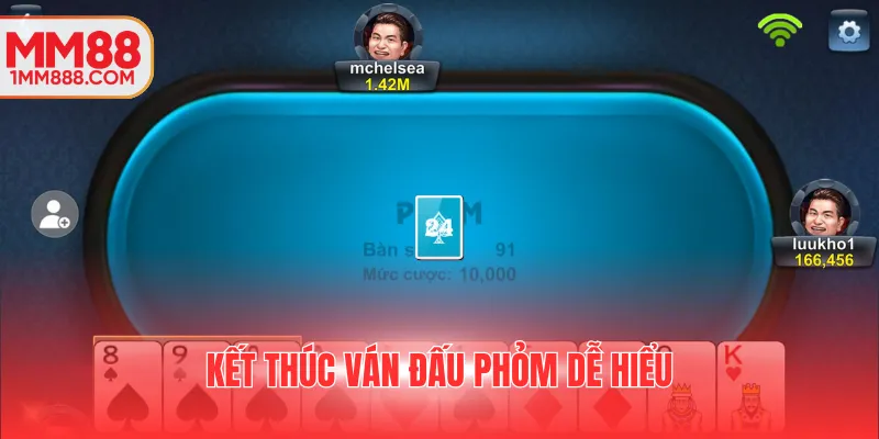 Kết thúc ván đấu phỏm dễ hiểu